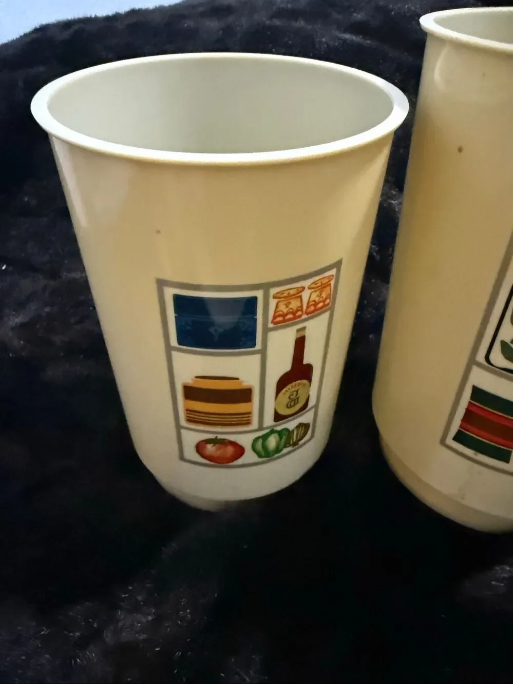 vintage canister set,plastic canister set beige kitchen art Nesting cottagecore